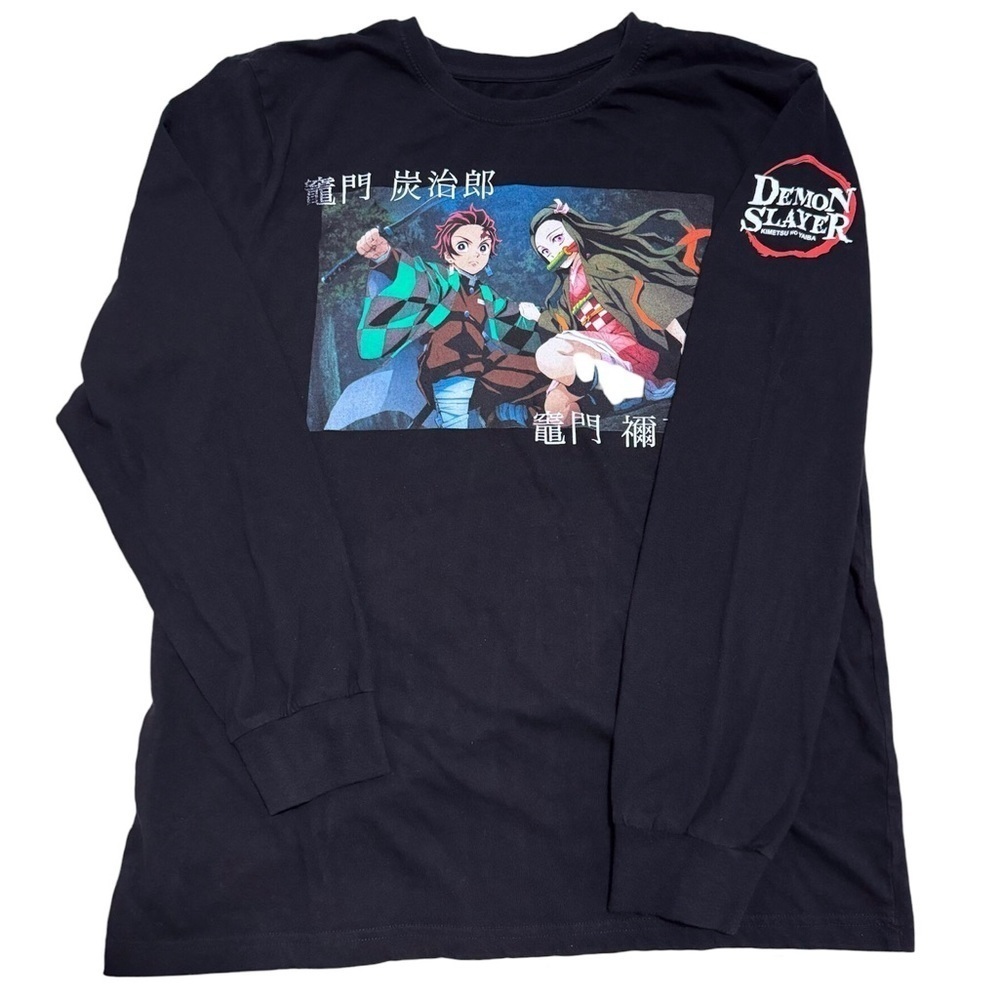 Demon Slayer: Kimetsu No Yaiba Siblings Long-Sleeve T-Shirt Duo Black Large
